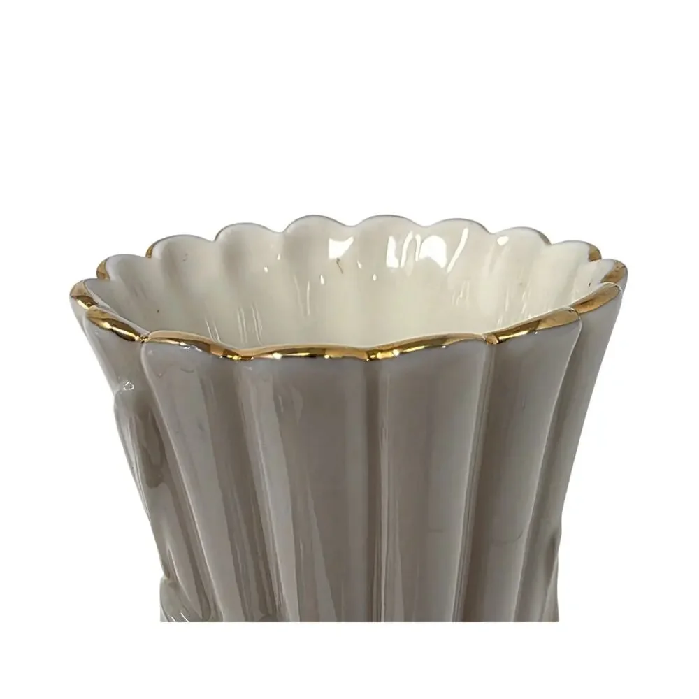 Lenox Daffodil Vase Ivory Porcelain Gold Trim Floral Bud Vase 5.5 Inch